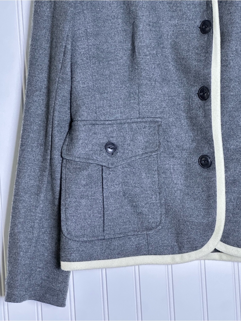 Rag & Bone Uni Wool Knit Blazer Button-Front 100% Wool unlined patch pockets 6 - Picture 7 of 11